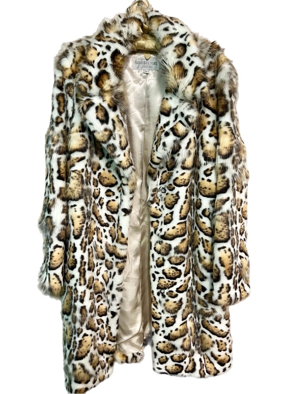 Fabulous Furs Satin-Lined Faux Fur Coat - Cream